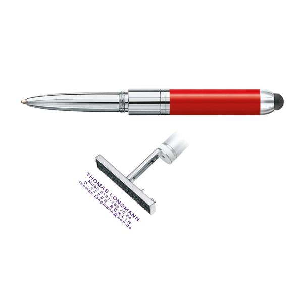 HERI | Stempelkugelschreiber Mini Stamp & Touch Pen 3in1 rot (4374M)